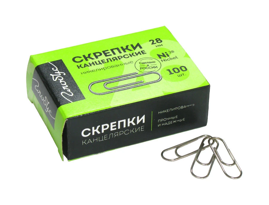 Nickel-Plated Paper Clips 28mm, Pack of 100
