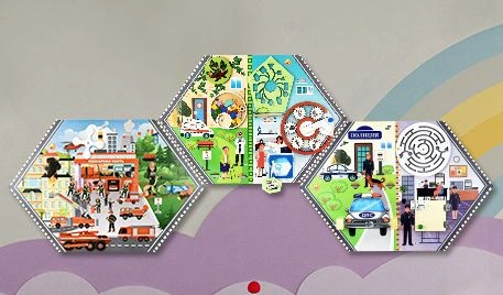 مجموعة لوحات تعليمية مثبتة على الحائط لخدمات الطوارئ (3 لوحات)