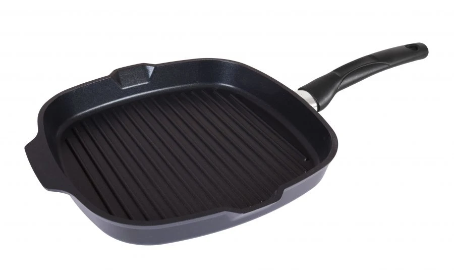 Square Grill Pan 280x280mm Cast Aluminum Non-Stick Kukmara