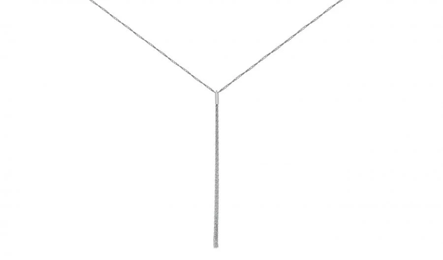 White Gold Necklace 585 with "Brush" Pendant NHX18-319-3 0.2MM 80CM 3.3G