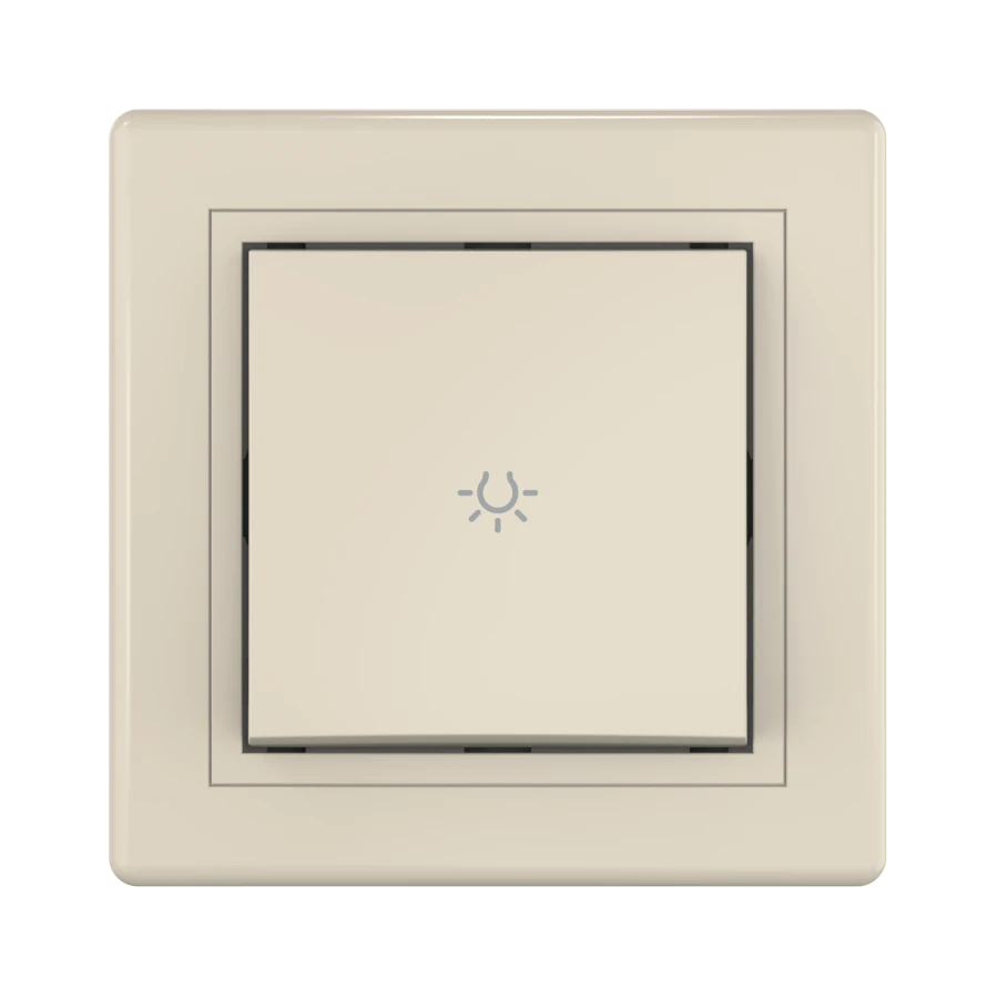 Caduceus Aling Prestige Hidden Installation Light Switch 10A, Beige, Art. 609.999