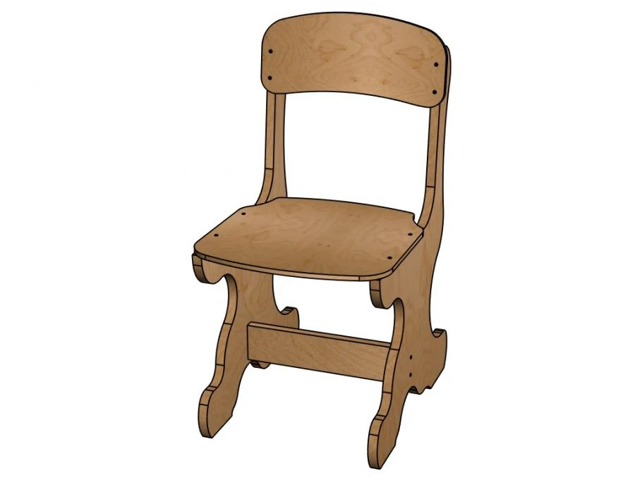 Curved Chair for Preschool Play, H=220 (Lacquered) / StD61