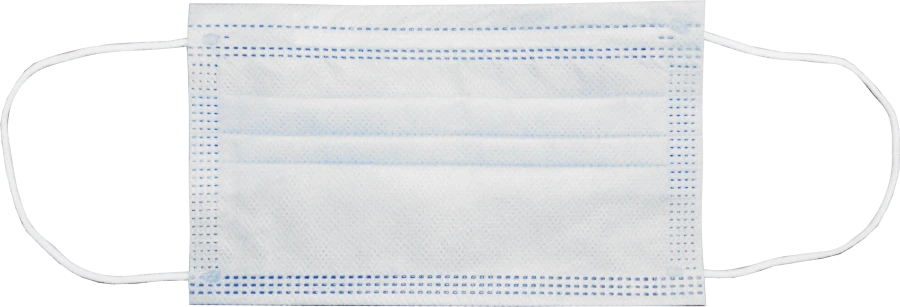 4-Layer Non-Sterile Disposable Medical Mask with Rubber Bands, 18x9 cm, White