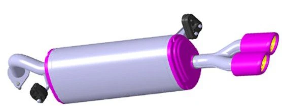 Complete Rear Muffler Assembly for FB Cross Vehicle - Part Number 28710-H0500