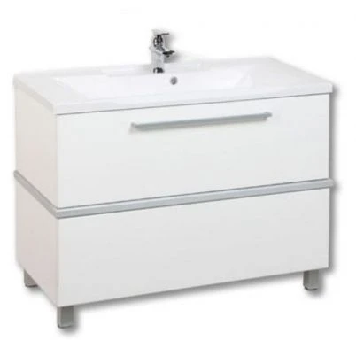 Aquaton Turin 100 Sink Cabinet with Silver Panel 1A121701TU7801