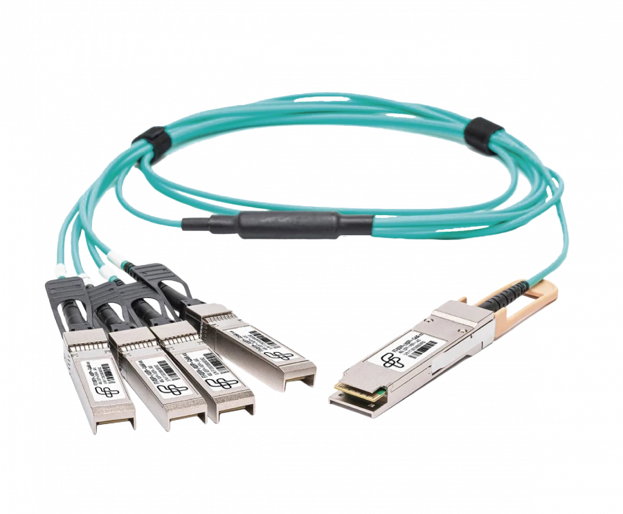 مجموعة كابلات بصرية لنقل البيانات FT-QSFP+/4SFP+CabA-x
