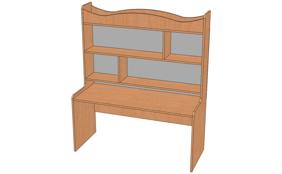 طاولة كتب مع 3 رفوف وحواف متموجة، نموذج SK-2