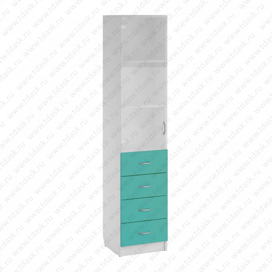 Document Cabinet with Glass Door and Drawers, Model SHK.14.08