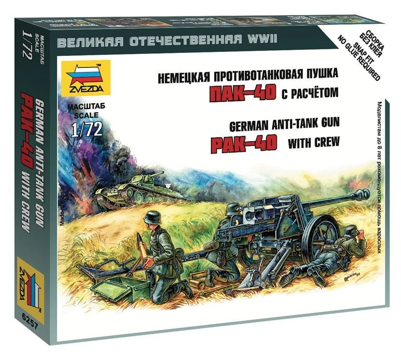 German PAK-40 Artillery Model Kit