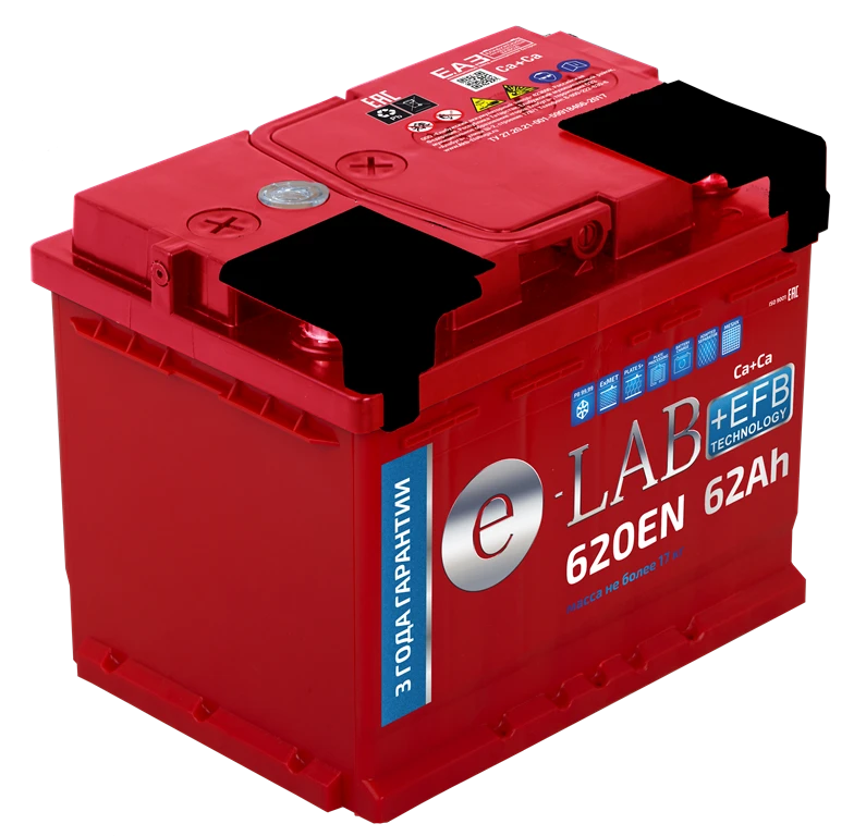 Lead Acid Battery for Starting Internal Combustion Engines AKB 6ST-62 "ELAB + EFB