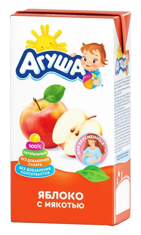 عصير تفاح مع لب غني بالفيتامينات والمعادن "أغوشا" 0.5 لتر