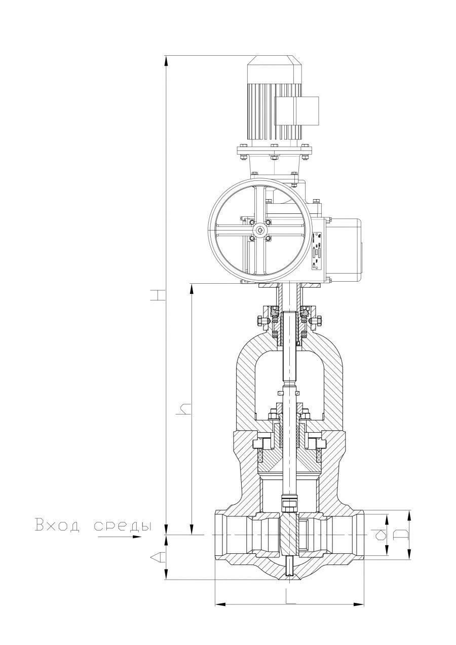 Regulating Valves Series PK 112 DN from 100 to 300 mm, Pp up to 37.3 MPa, Temperature up to 560˚C with Electric Drive