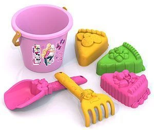 مجموعة رمل باربي رقم 3 مع 3 قوالب كعك ومجرفة ومجرفة ودلو