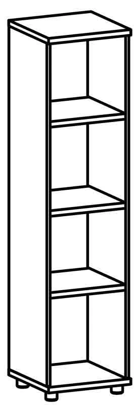 Narrow Open Shelf Cabinet 8211 Galant Series