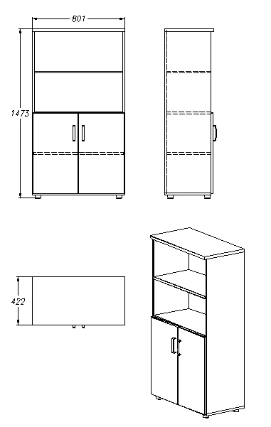 Storage Cabinet for Documents and Office Supplies - Model 403.80.147