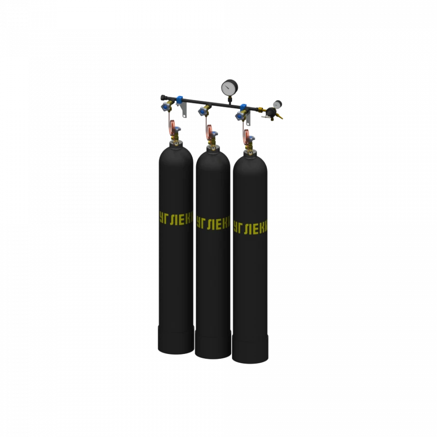CO2 Discharge Ramp for Three Cylinders PRU-3