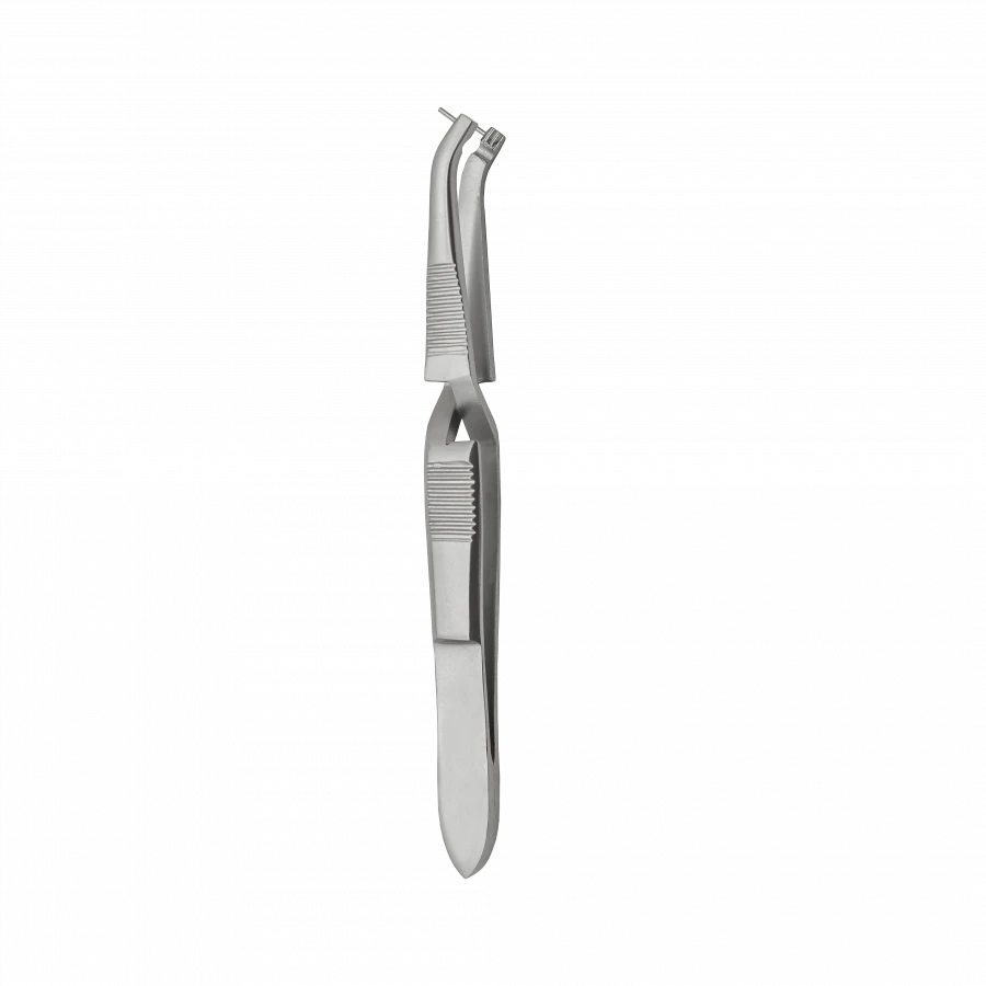 Curved Surgical Tweezers for Placing and Removing Metal Clips, 125 mm - TP-03-260-12.5
