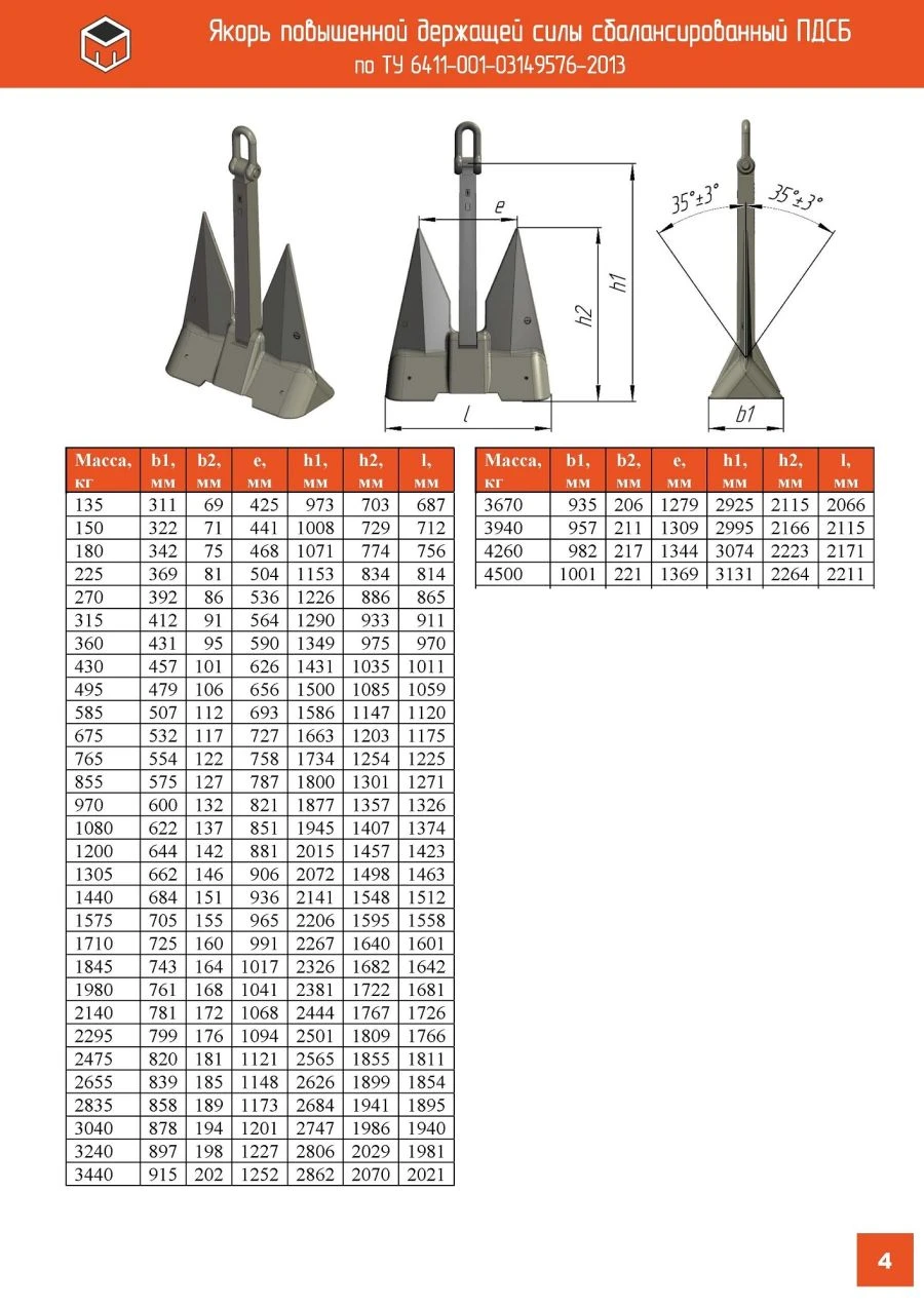 High Holding Power Anchor PDSB TU6411-001-03149576-2013