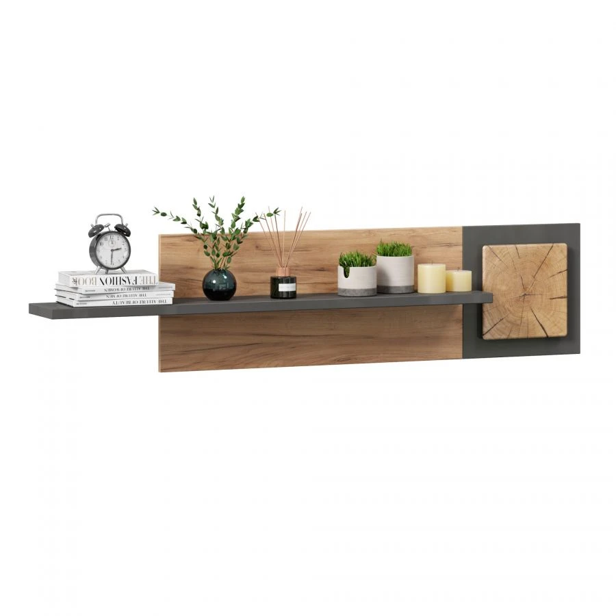 رف حائط فيجي LD.659030.000 (بلوط ذهبي/أنثراسايت)