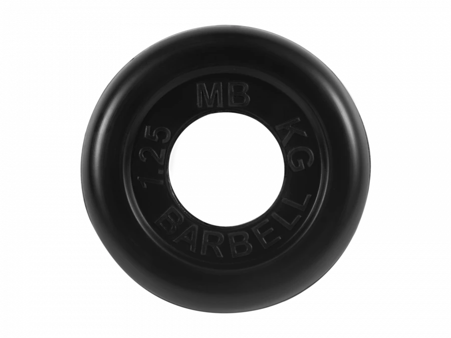 Standard Rubber-Coated Disc, Black, 51mm, 1.25kg - MB-PltB51-1.25