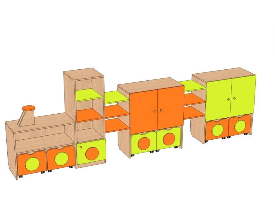 جدار تخزين الألعاب للأطفال " locomotiv " نموذج SI-P2