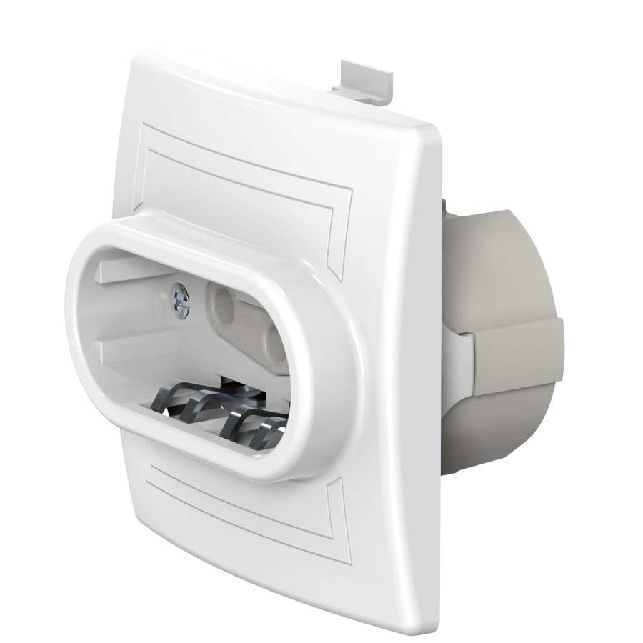 Caduceus Aling Prestige Hidden Installation Three-Pole Socket 16A 440V, White, Art. 602.00