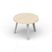 Low Coffee Table with Wooden Top and Metal Legs