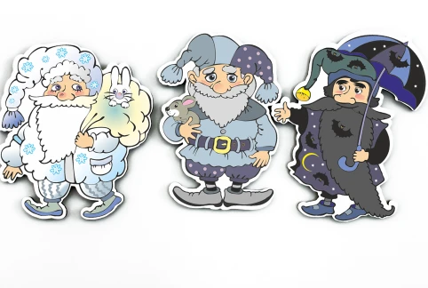 Gnome Characters Set - White, Gray, Black (M)