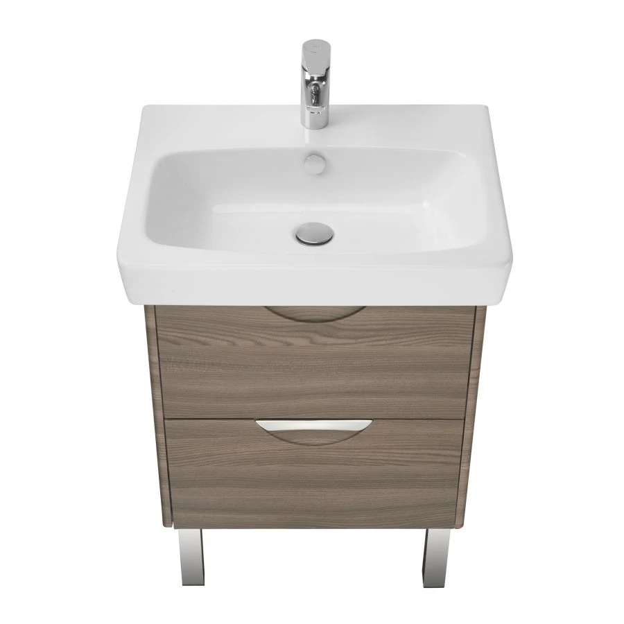 Elegant Bathroom Vanity Aquaton Silva 60 in Macchiato Oak 1A211801SIW501.A211.8.01S.IW5.0