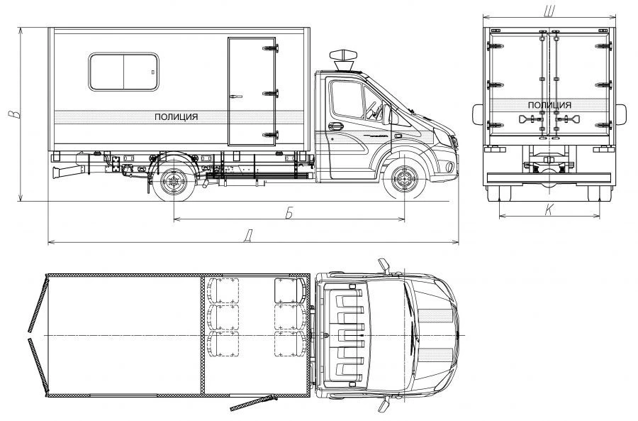 شاحنة خدمة تشغيلية تعمل بالديزل 5759AN-1 GAZelle NN