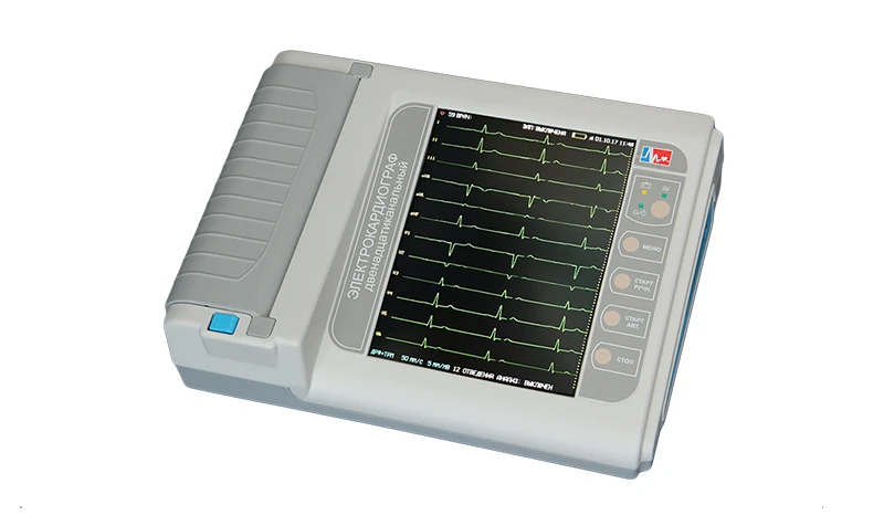 جهاز تخطيط القلب 3-6-12 قناة مع تسجيل ECG في الوضع اليدوي والآلي EK12T-01-R-D