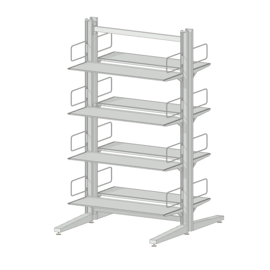 Double-Sided Metal Library Shelf for Documents 960x1100x1730 mm