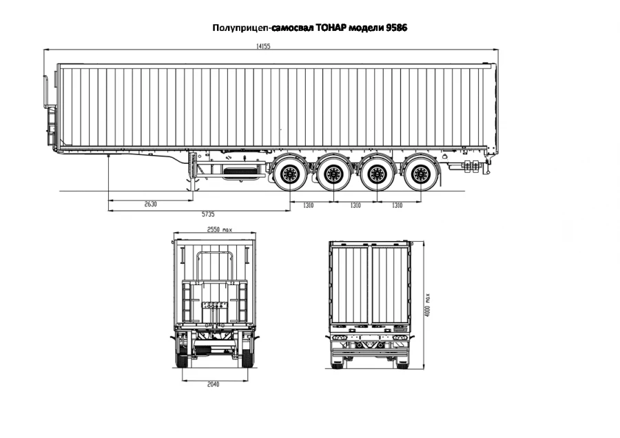 Tonar 9586 Semi-Trailer Dump Truck with Tonar Axles 90422, 90431
