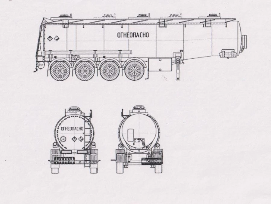PPC4 Semi-Trailer Tank for Transporting Light Oil Products, Model PPC-T4 Modification 96996-0000010-02 (Without Pump)