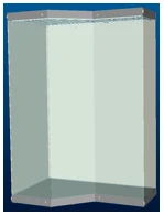 واجهة عرض زاوية 2000 × 1200 × ارتفاع 2500