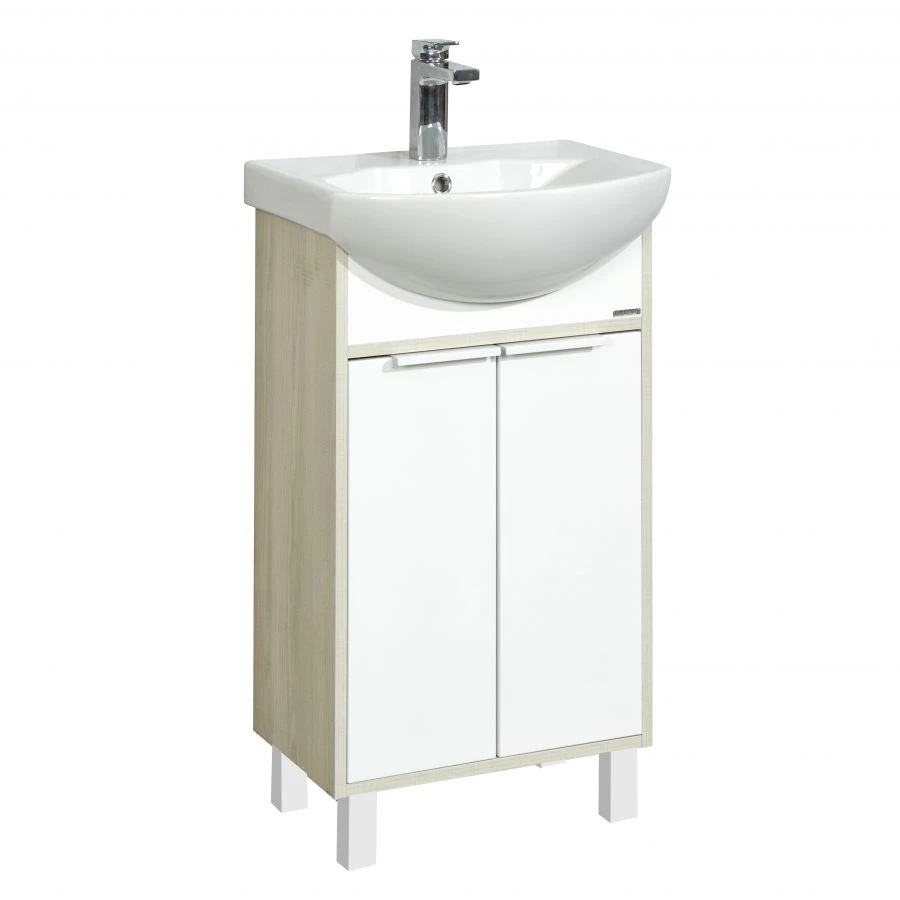Compact Vanity Unit Aquaton Riko 50 in White, Ash - 1A212401RIB901.A212.4.01R.IB9.0