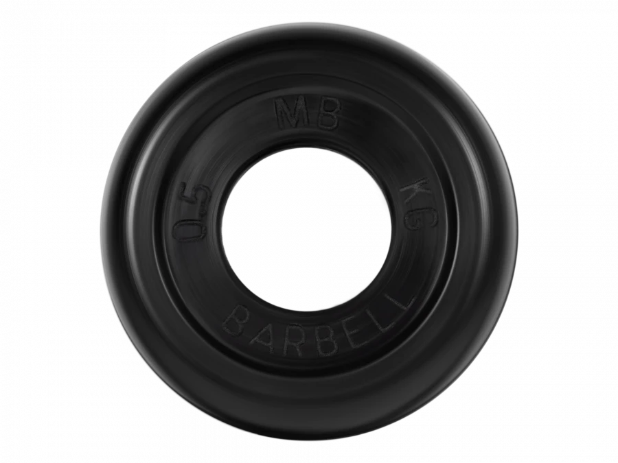 Standard Rubber-Coated Disc, Black, 26mm, 0.5kg - MB-PltB26-0.5