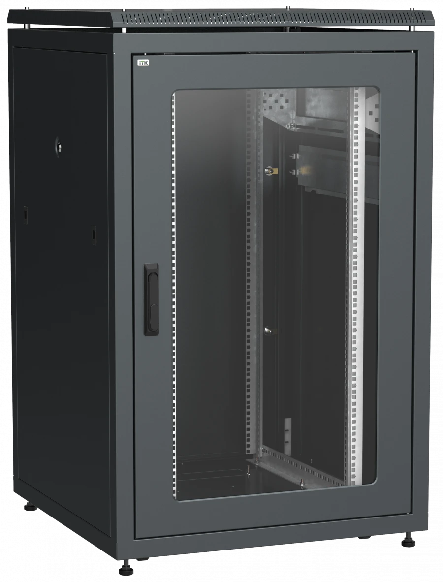 خزانة ITK LINEA N 24U 800x800mm مع باب زجاجي أمامي - LN05-24U88-GM