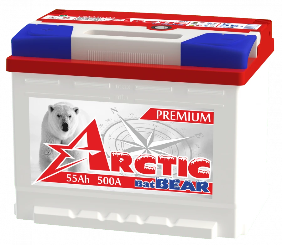 بطارية رصاصية لبدء تشغيل محركات الاحتراق الداخلي 12 فولت 6ST-55LA Arctic BatBEAR