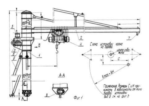 KP-2 Rotary Crane for Load Lifting and Moving