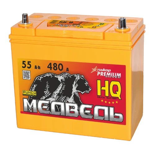Lead-Acid Starter Battery 12V for Internal Combustion Engines 6ST-55VLA Asia 65B24 'Medved