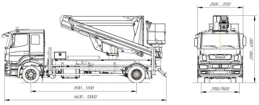 Vehicle with Lifts and Working Platforms R180T, VA180T Velmash-S Model 57523