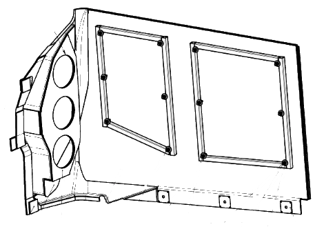 Right Rear Side Panel for Tram Cars S.11-10.20.010-001