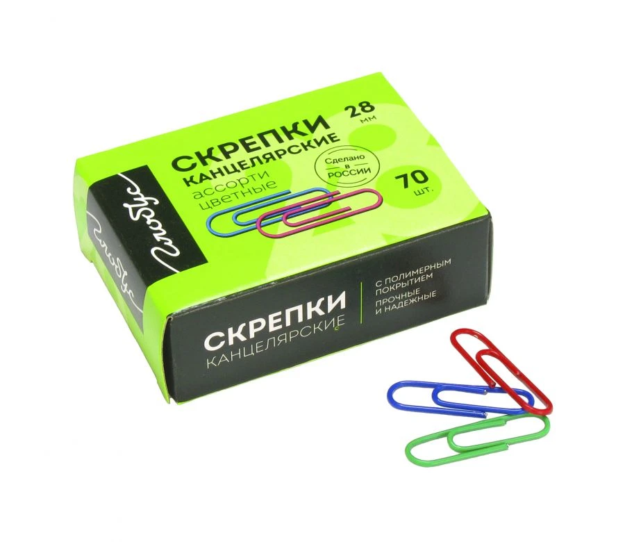 Colored Paper Clips 28mm, 70 pcs