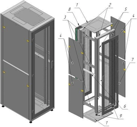 Floor-mounted Telecommunications Cabinet 42U 600x2015x800-SG