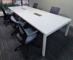 Medium Conference Table with Metal Supports
