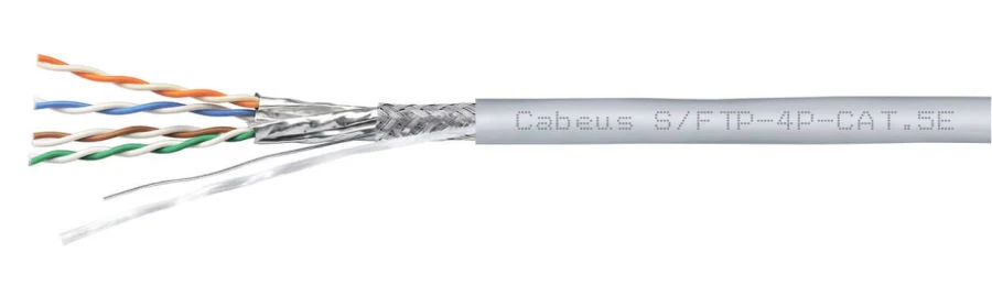 كابل الاتصال المتماثل لنظم النقل الرقمية Cabeus فئة 5e S/FTP