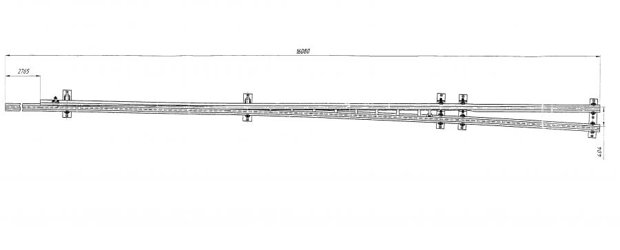 Curved Frame Rail with Straight Spike for Switch Projects 2750.02.000РК2-01