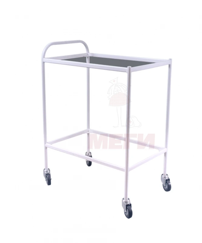 طاولة إجراءات متنقلة برفين زجاجيين، نموذج SPP-01-MSK(501-01)