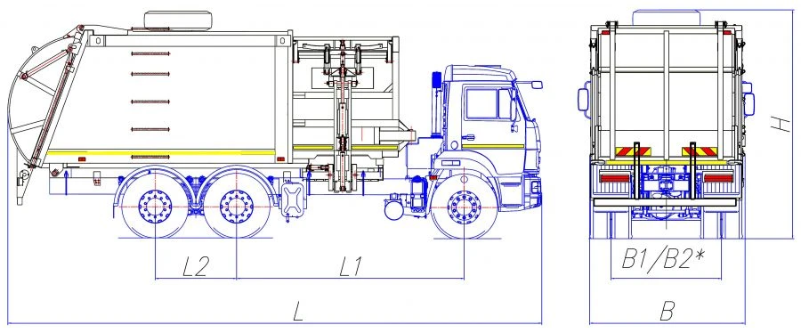 شاحنة جمع النفايات ذات التحميل الجانبي MK-4553-08